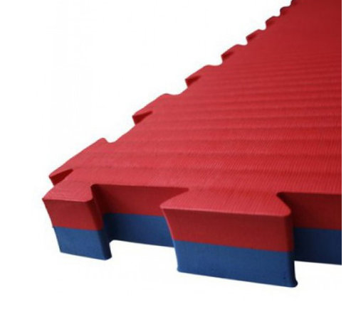 Sportief Puzzelmat 100 x 100 x +-2,5 cm Rood - blauw - Gratis verzonden