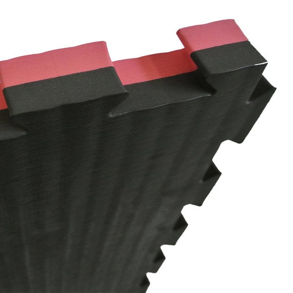 Puzzelmat 100 x 100 x +- 2,5 Zwart/rood - Gratis verzonden