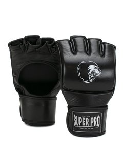 Super Pro Combat Gear Slugger MMA Handschoenen Leder Zwart/Wit