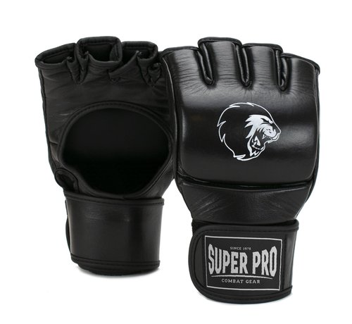 Super Pro Combat Gear Slugger MMA Handschoenen Leder Zwart/Wit