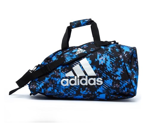 Adidas Combat Sporttas Polyester 2 in 1 Blauw Camo/Zilver - L56 - L62 - L72 Cm