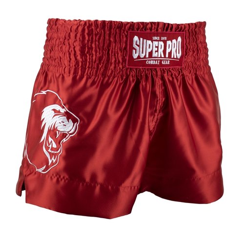 Super Pro Combat Gear Thai en Kickboksbroekje Hero Rood/Wit