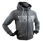 Hoody met Rits S.P. Logo Grijs/Wit