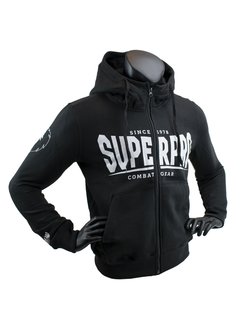 Super Pro Hoody met Rits S.P. Logo Zwart/Wit