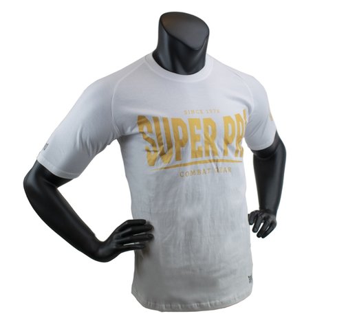 Super Pro T-Shirt S.P. Logo Wit/Goud