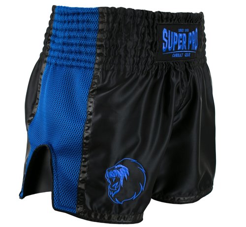 Super Pro Combat Gear Thai en Kickboksbroekje Brave Zwart/Blauw