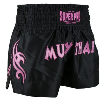 Super Pro Combat Gear Thaiboksbroekje Fighter Zwart/Roze