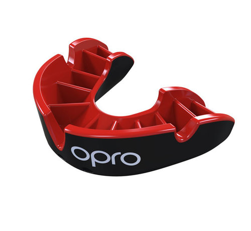 Opro Gebitsbeschermer Self-Fit zilver Zwart/Rood