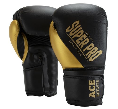 Super Pro Combat Gear ACE (kick)bokshandschoenen Zwart/Goud