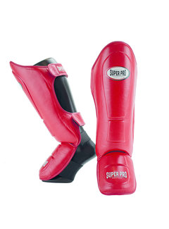 Super Pro Thai-Pro Shin Guard Rood/Zwart