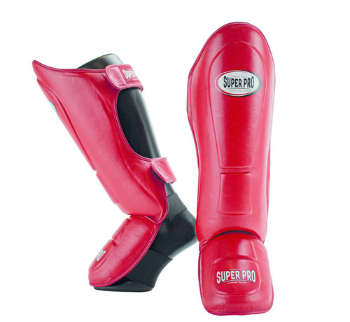 Super Pro Thai-Pro Shin Guard Rood/Zwart