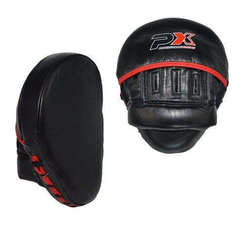 Phoenix lederen coaching mitts - zwart  - rood