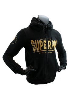 Super Pro Super Pro Hoodie met Rits S.P. Logo Zwart/Goud