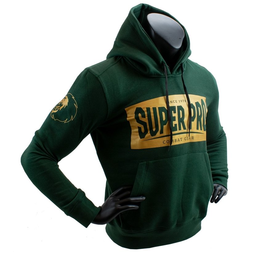 Super Pro Hoodie S.P. Block-Logo Groen/Goud