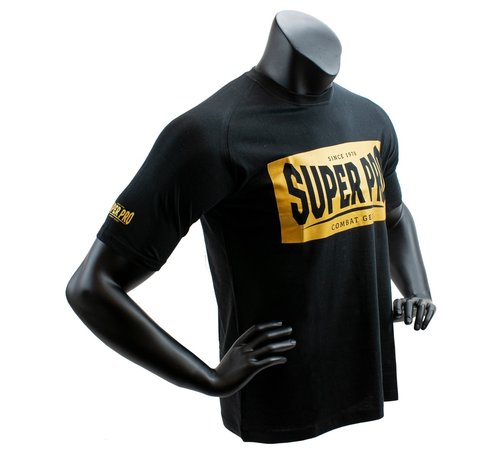 Super Pro Super Pro T-Shirt S.P. Block-Logo Zwart/Goud