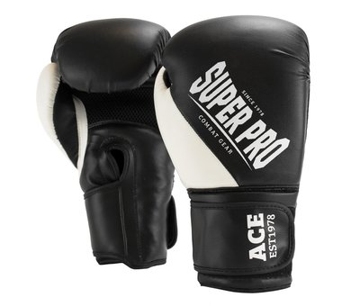 Super Pro ACE (kick)bokshandschoenen Zwart/Wit