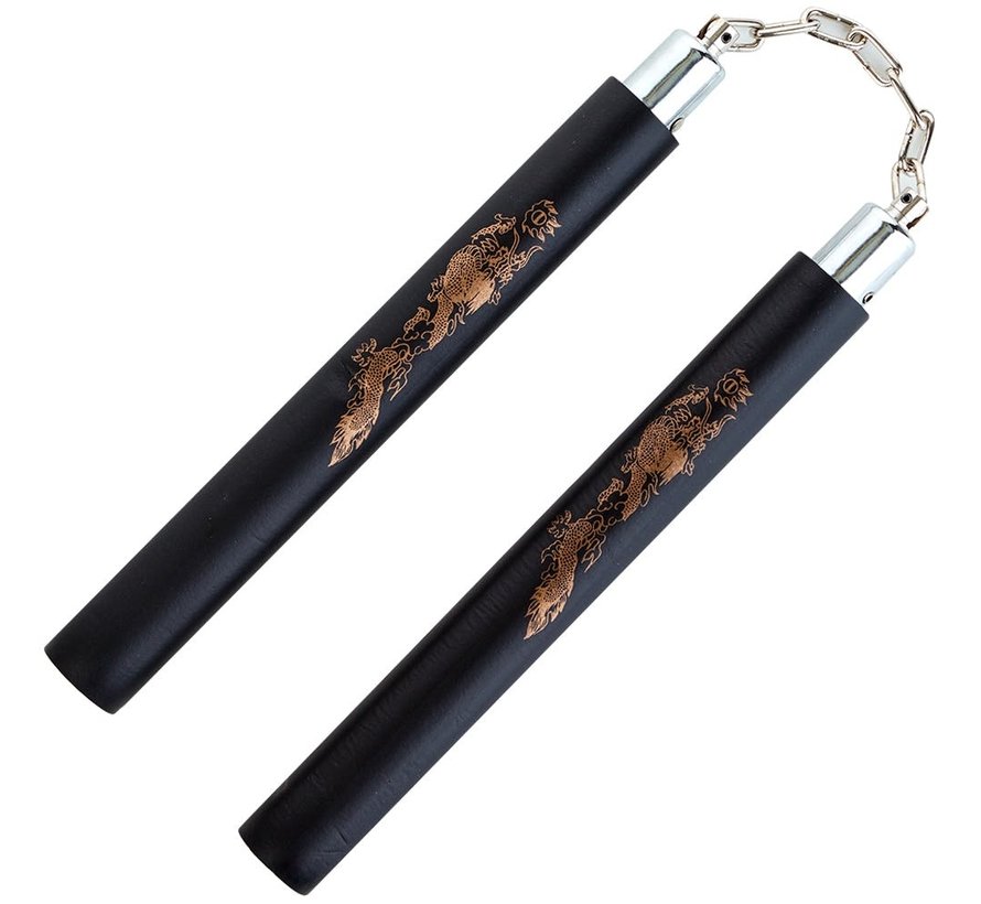 Zwart Foam Nunchaku met ketting