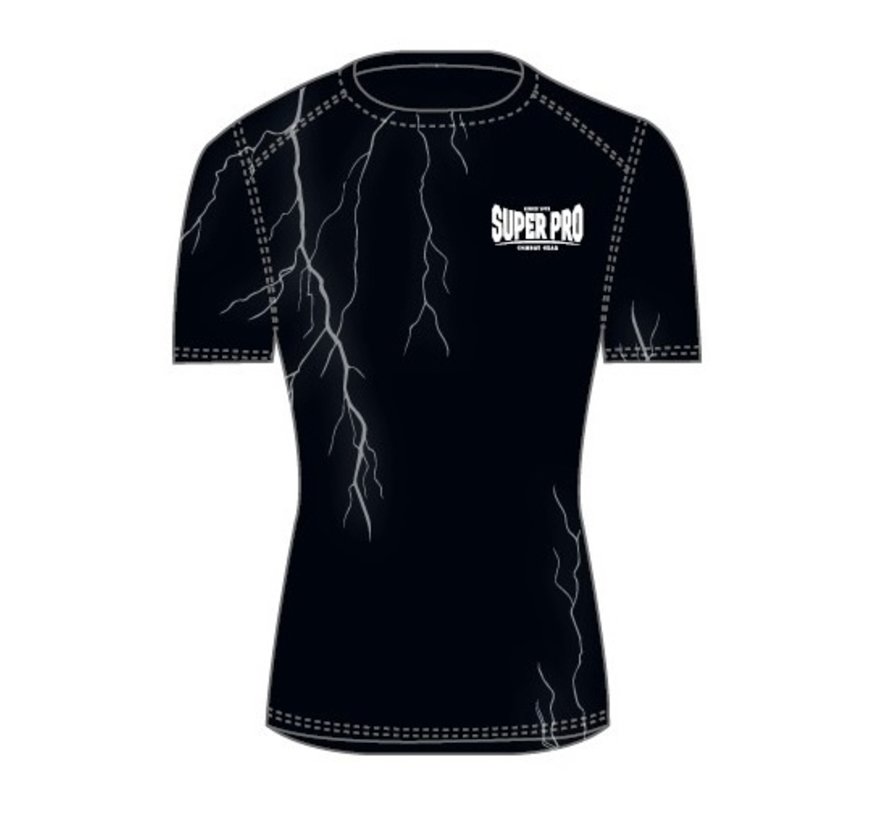 Compression Shirt Short Sleeve Thunder Zwart/Grijs- Maat M - OP=OP