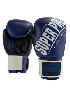 Super Pro (kick)bokshandschoenen Rebel Blauw/Zwart/Wit