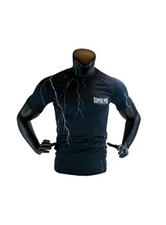 Super Pro Compression Shirt Short Sleeve Thunder Zwart/Grijs- Maat M - OP=OP
