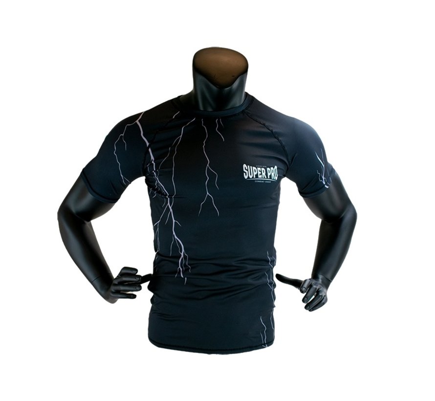 Compression Shirt Short Sleeve Thunder Zwart/Grijs- Maat M - OP=OP