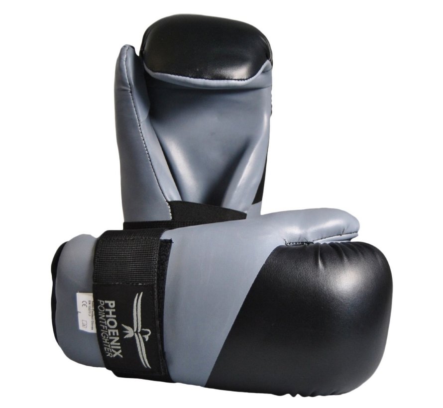 Pointfighting semi contact handbeschermers grijs-zwart