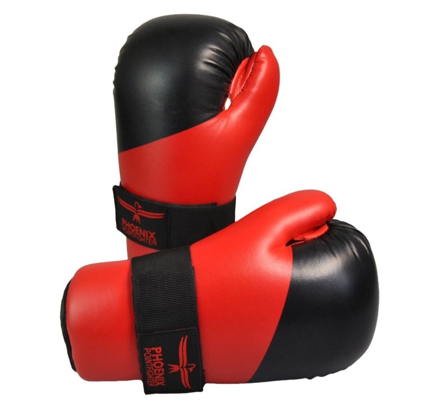 Pointfighting semi contact handbeschermers rood-zwart