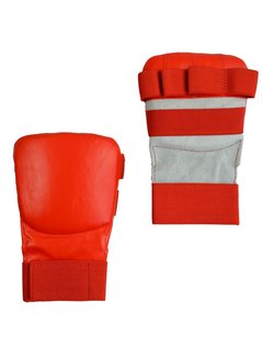 Phoenix karate handbeschermers leder, rood