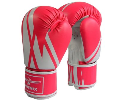 Phoenix Bokshandschoenen,PU, roze-wit