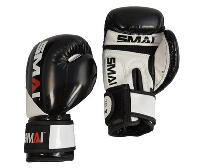 Phoenix Kinder PU bokshandschoenen, zwart-wit