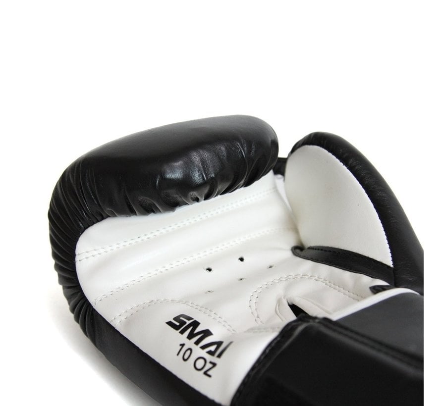 PU bokshandschoenen, zwart-wit