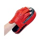 Coaching mitt, gebogen, leder, rood+zwart