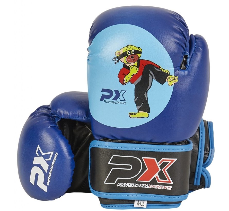 Junior bokshandschoenen PU blauw BUDOBAERT