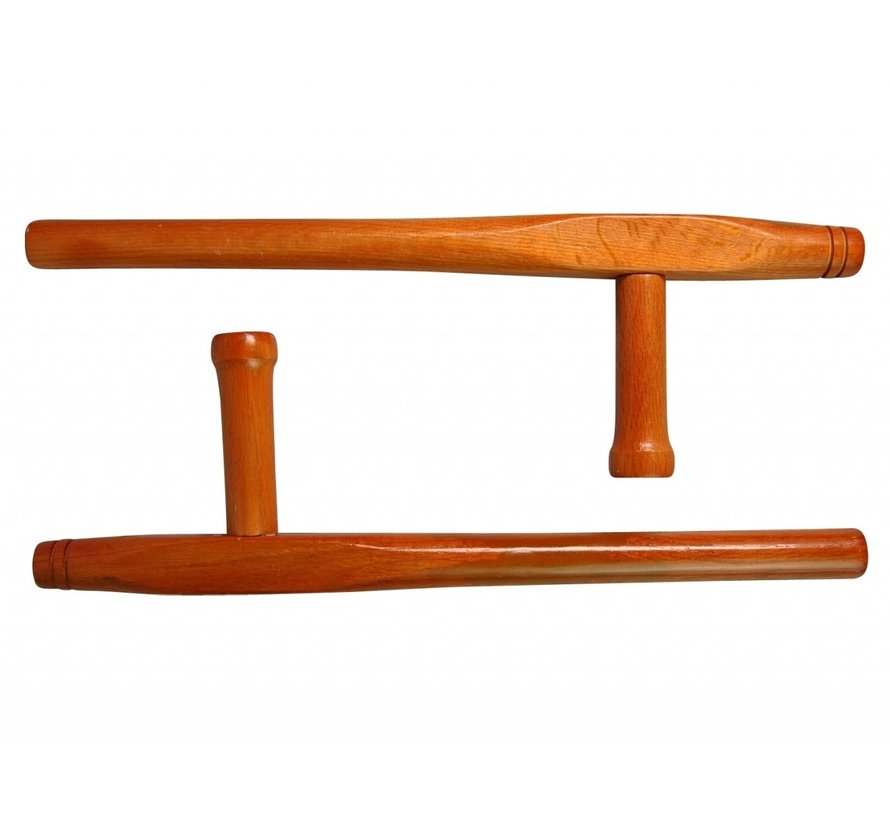 Tonfas ronde stijl, hout, 51 cm, per paar - bruin