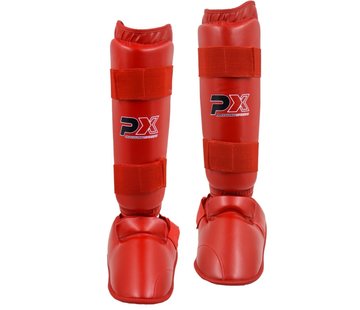 Phoenix Karate Kumite scheen-wreefbeschermers, rood