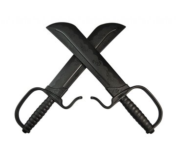 Phoenix Wing Chun dubbel oefenmes zwart ca. 45cm