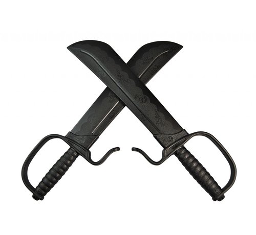 Phoenix Wing Chun dubbel oefenmes zwart ca. 45cm