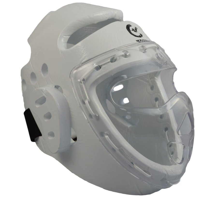 foam hoofdbeschermer wit, gelaatsbeschermer