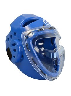 Wacoku foam hoofdbeschermer blauw, gelaatsbeschermer