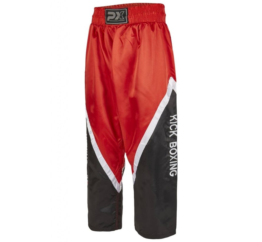 BF kickboksbroek, zwart-rood wit