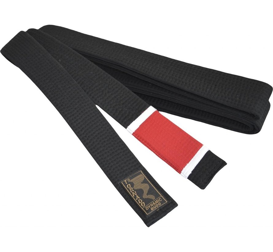 Braziliaans jiu jitsu band, zwart met rode streep