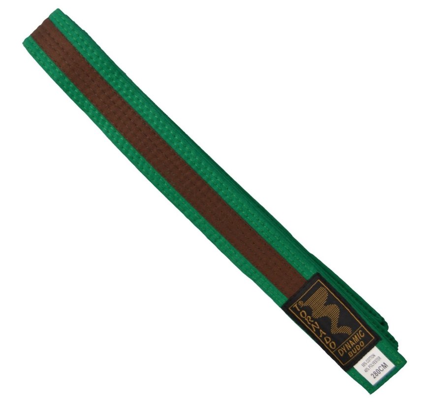 dubbel gekleurde vechtsportband, groene-bruine steep