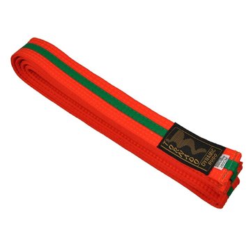 Phoenix dubbel gekleurde vechtsportband, oranje-groene streep