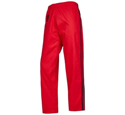 Phoenix Training broek P/C, rood en 2 zwarte strepen