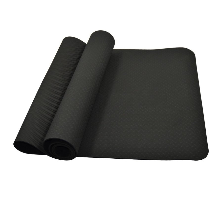 Yoga mat zwart 183 x 61 x 0,4cm
