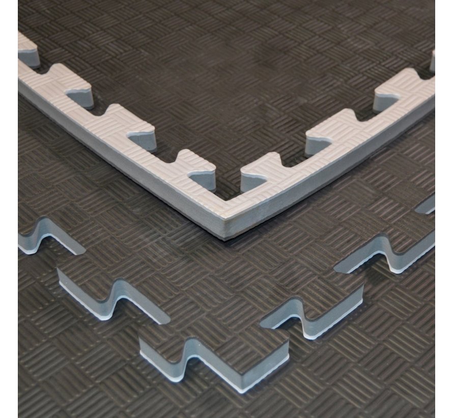 Puzzelmat zwart grijs 100x100x2cm  - met staffelkorting