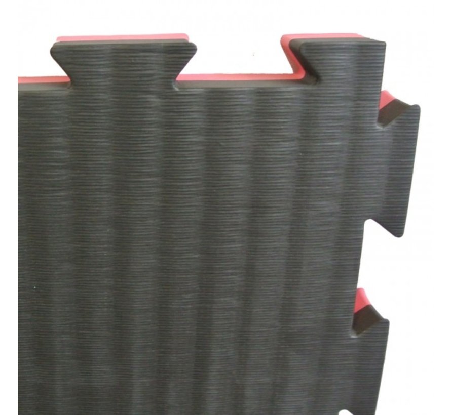 Puzzelmat 100 x 100 x +- 2,5 Zwart/rood