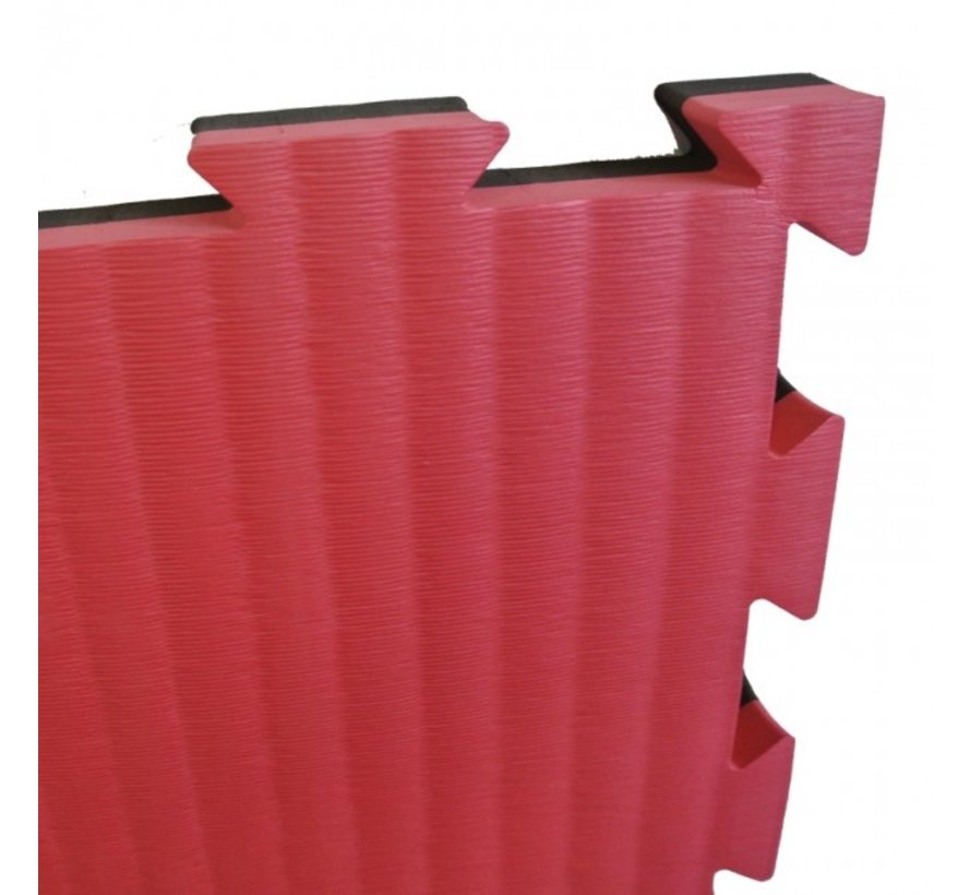 Puzzelmat 100 x 100 x 4 cm  Rood zwart