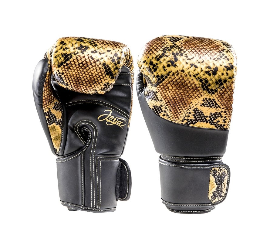 Thailand Kickboxing Glove - Snake - Goud Zwart -