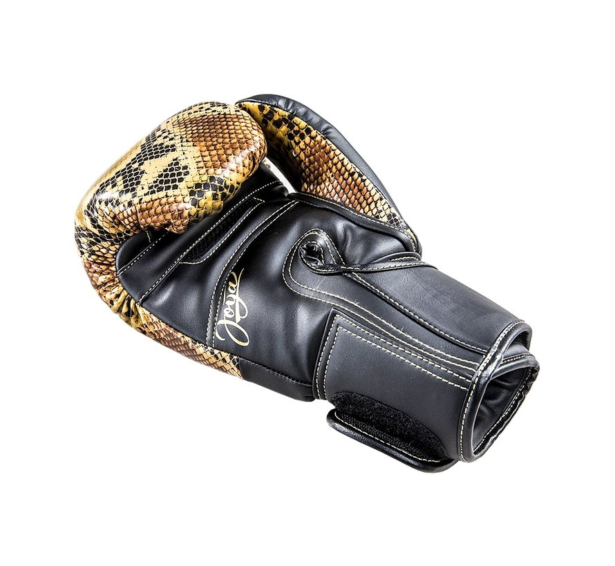 Thailand Kickboxing Glove - Snake - Goud Zwart -